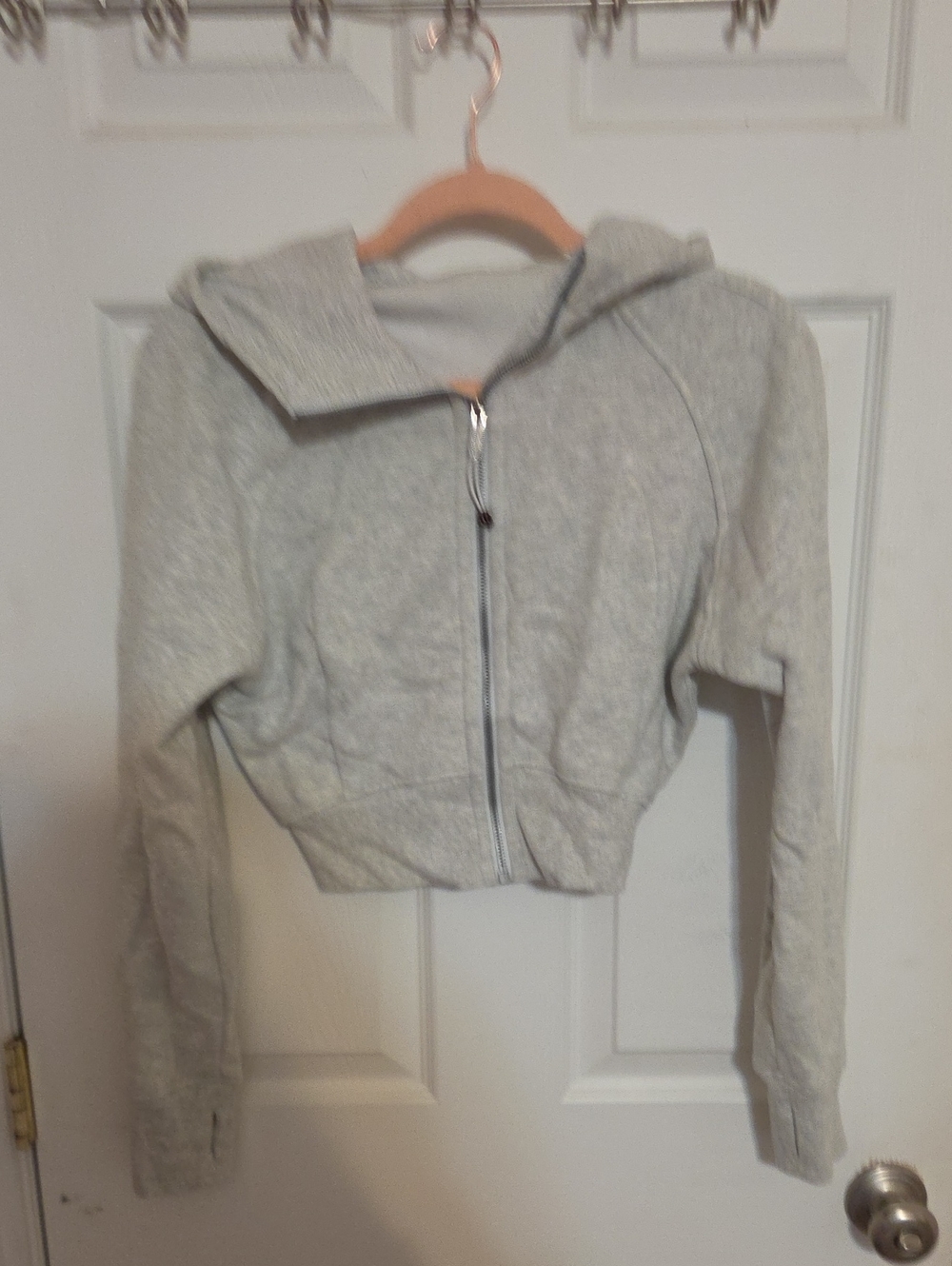 lululemon athletica Light Gray Cropped Zip Hoodie